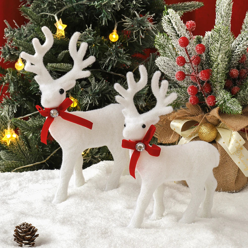 Weihnachtsdeko Elch Figur 16/21/26 cm – Deko Rentier aus Kunstharz für Tisch, Fensterbank & Weihnachtsbaum | Winter & Weihnachtsdeko Set Kaufschwan®