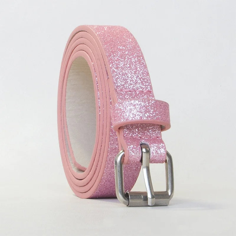 Glitzer Gürtel – Personalisierter Glänzender Damen Gürtel | Auffälliges Sommeraccessoire für Partys & Streetwear Kaufschwan® Rosa 105cm