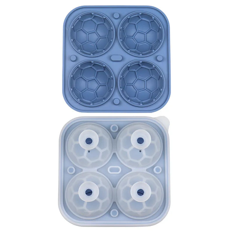 Silikon Fußball Eiswürfelform – Große Eiswürfel für Getränke & Bars Kaufschwan® Blau