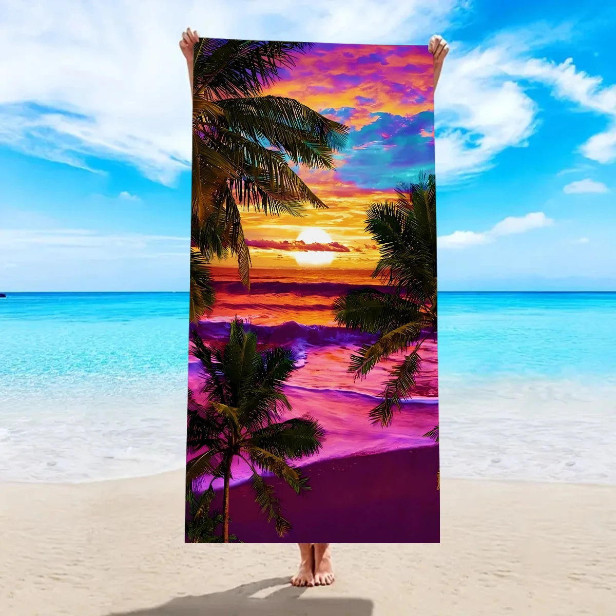 Tropisch Bedrucktes Großes Strandtuch – Schnell Trocknend & Saugfähig | Weiches Leichtes Handtuch für Schwimmen, Urlaub & Camping Kaufschwan® Design 5 150x75cm