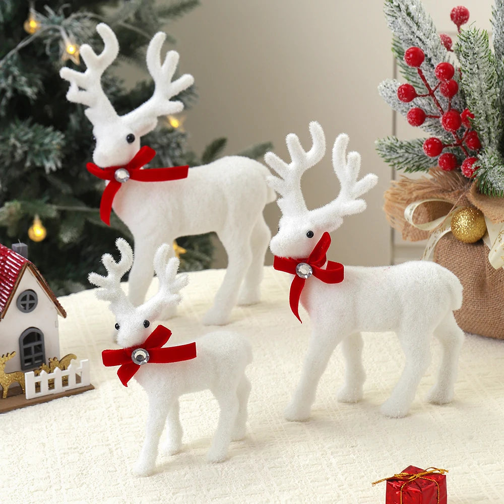 Weihnachtsdeko Elch Figur 16/21/26 cm – Deko Rentier aus Kunstharz für Tisch, Fensterbank & Weihnachtsbaum | Winter & Weihnachtsdeko Set Kaufschwan®