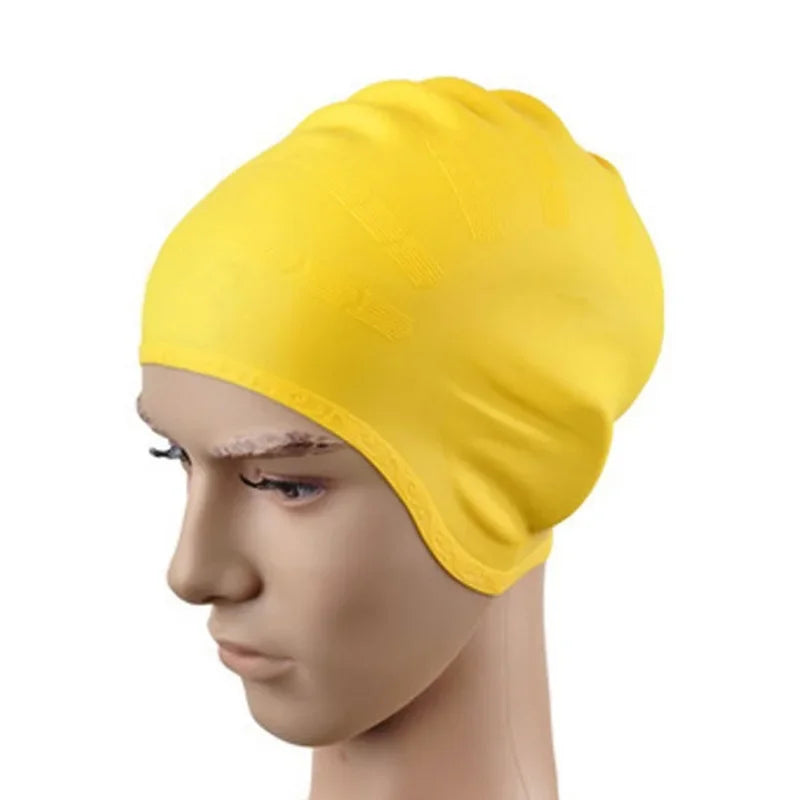 Wasserdichte Schwimmkappe aus Silikon – Hohe Elastizität | Unisex Schwimmhaube mit Ohrenschutz für Langes Haar Kaufschwan®