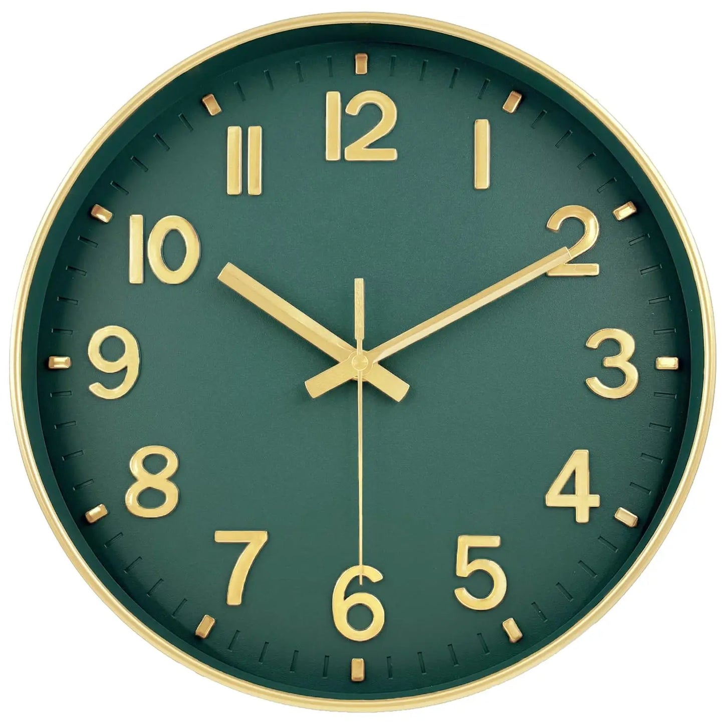3D Zahlen Quarz Wanduhr – Leise Moderne Deko Uhr Kaufschwan® Dunkelgrün 8 Zoll