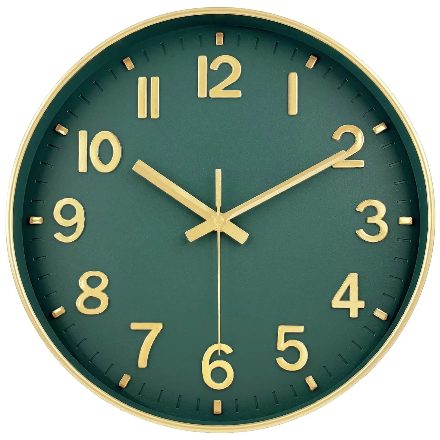 3D Zahlen Quarz Wanduhr – Leise Moderne Deko Uhr Kaufschwan® Dunkelgrün 8 Zoll