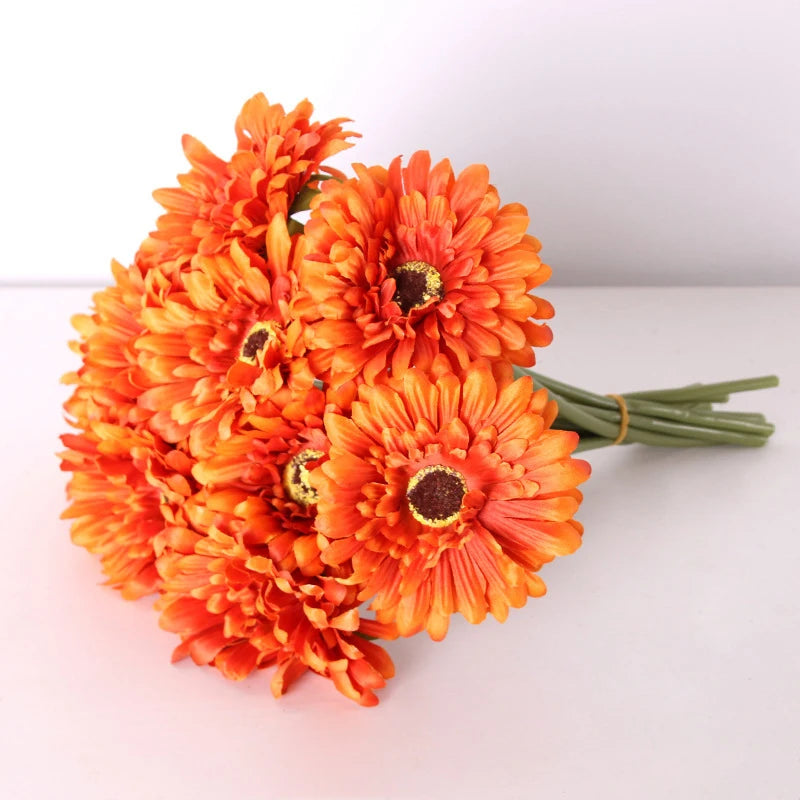5/10 Stück Künstliche Seiden-Gerbera-Blütenköpfe – Realistische Margeriten für Hochzeit, Garten & Wohnraumdekoration Kaufschwan®