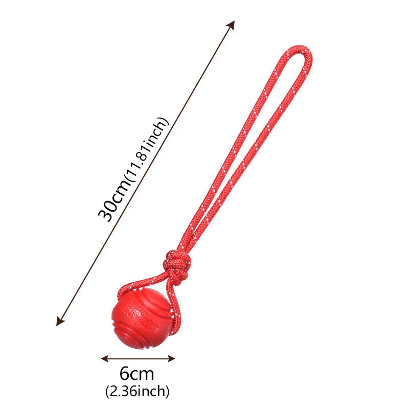Hund Trainingsball mit Seil – Baumwoll Seilspielzeug zum Ziehen und Werfen Kaufschwan® Rot L