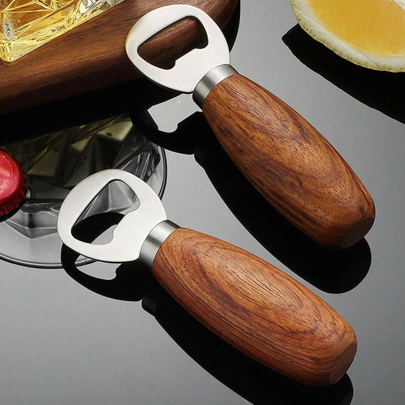 Edelstahl Flaschenöffner – Bartender Werkzeug mit Holzgriff Kaufschwan®