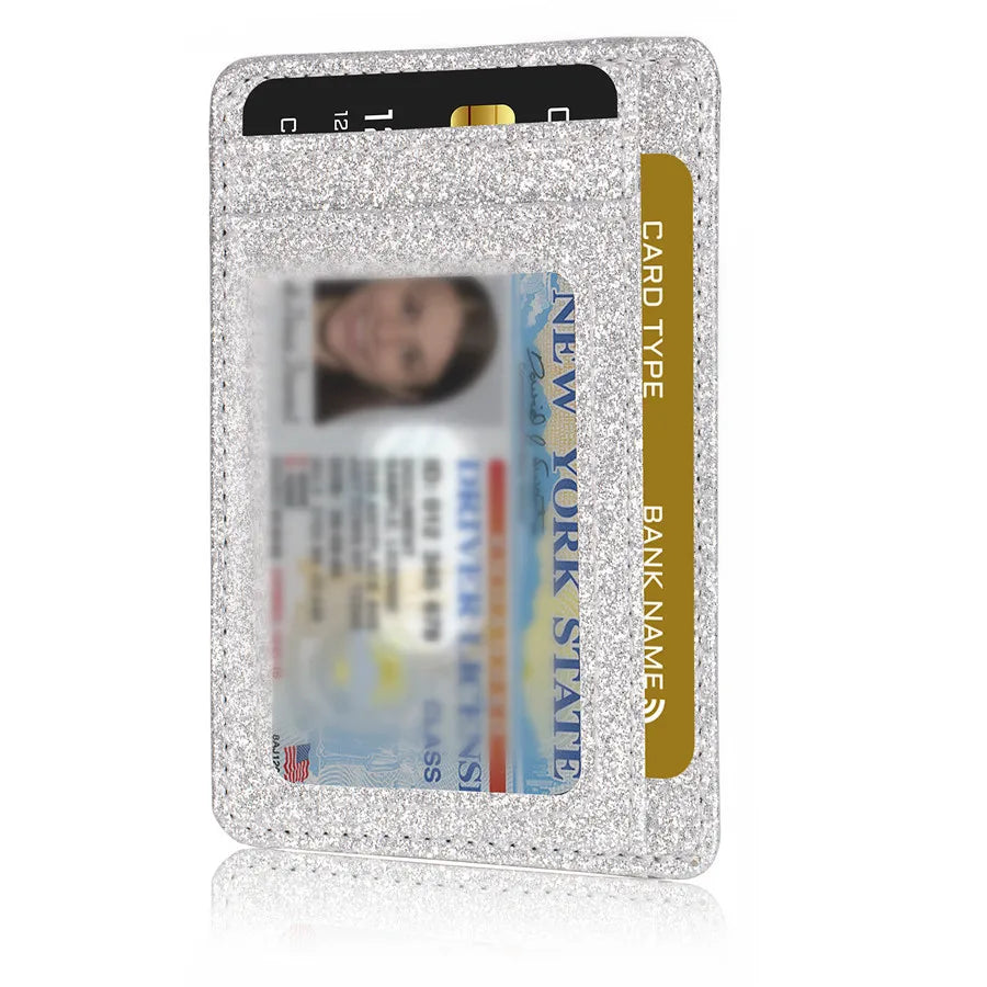 Glänzende Schlanke Minimalistische Geldbörse – RFID Schutz ID Kartenhalter Fronttaschen Kreditkartenetui für Frauen & Mädchen Kaufschwan®