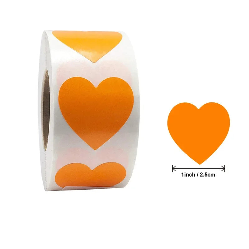 Herzförmige Aufkleber – Niedliche Etiketten für Kinder, Scrapbooking, Geburtstage, Hochzeiten, Spielzeug & Geschenkdekoration Kaufschwan® Orange