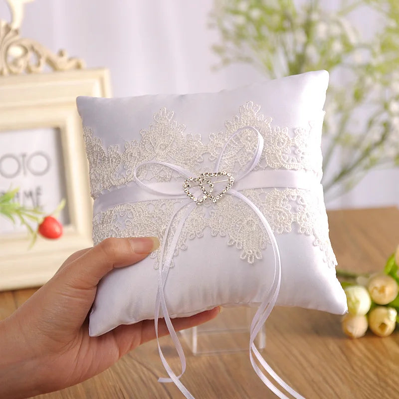 Doppel Herz Ringkissen Hochzeit – Schleifen Ringhalter für Braut Kaufschwan®