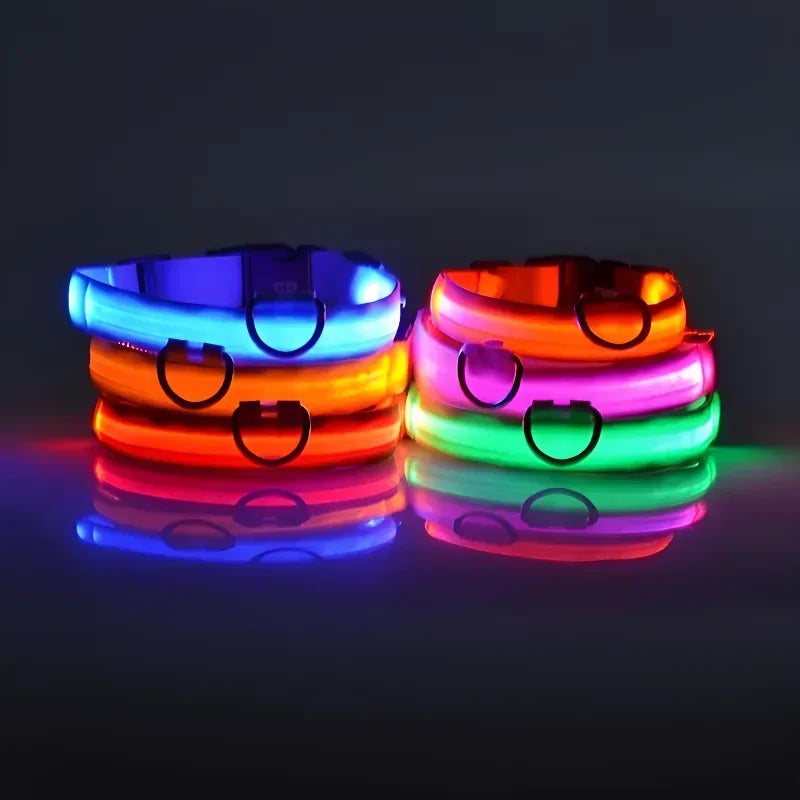 LED Leuchtendes Hundehalsband Nylon Blinkend Nacht Sicherheit Fluoreszierend Verstellbar für Hunde Kaufschwan®
