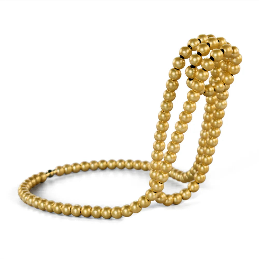 Metall Weinflaschenhalter – Kreatives Schwebendes Design mit Perlenkette | Eleganter Flaschenständer für Rotwein & Deko Kaufschwan® Gold