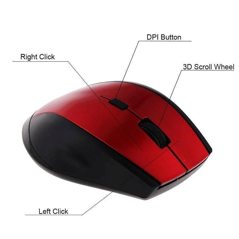2.4GHz Kabellose Gaming Maus – Ergonomische Computer PC Maus mit USB Empfänger | Laptop Zubehör Kaufschwan®
