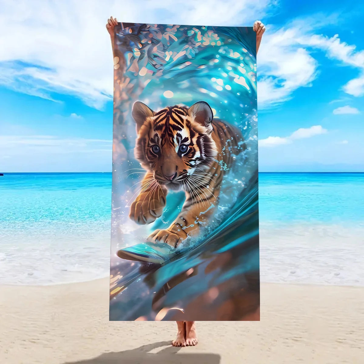 Einfaches & Stilvolles Strandtuch mit Tiermuster – Großes Schnell Trocknendes Mikrofaser Handtuch | Weiches & Saugfähiges Sommer Strandtuch Kaufschwan® Design 1 150x75cm