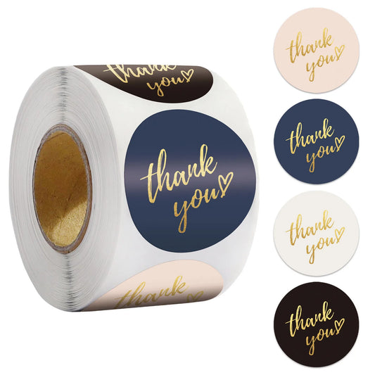 50–500 Stück 1-Zoll Blaue „Thank You“-Aufkleber – Runde Etiketten zum Versiegeln von Umschlägen | Für Hochzeit, Geschenke & Handgemachtes Kaufschwan®