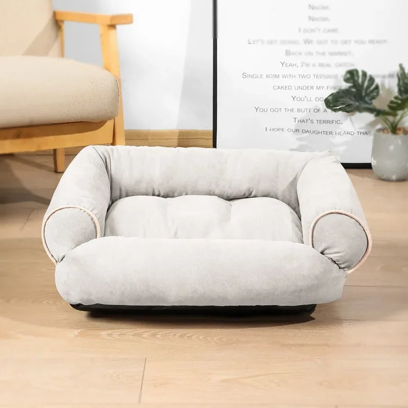 Super Weiches Hundebett Sofa – Dickes Warmes Rechteckiges Haustierbett Kaufschwan® Hellgrau S