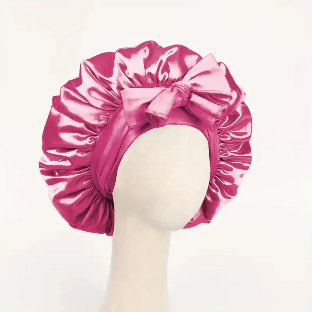 Verstellbare Satin-Schlafhaube – Seidig Weiche Haarhaube mit Bindeband für Damen und Herren