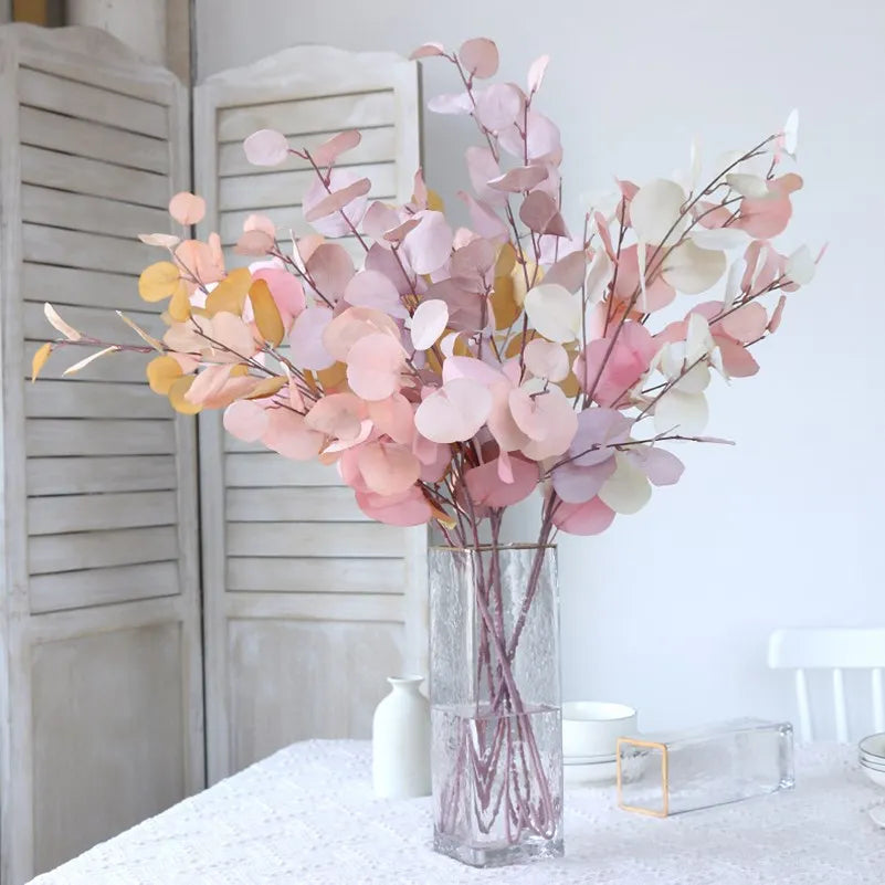 Rosa Eukalyptusblätter Künstliche Pflanzen – Dekorative Kunstblätter für Blumenwand, Hochzeit & Weihnachtsdekoration | Wohnaccessoires & Blumengestecke Kaufschwan®