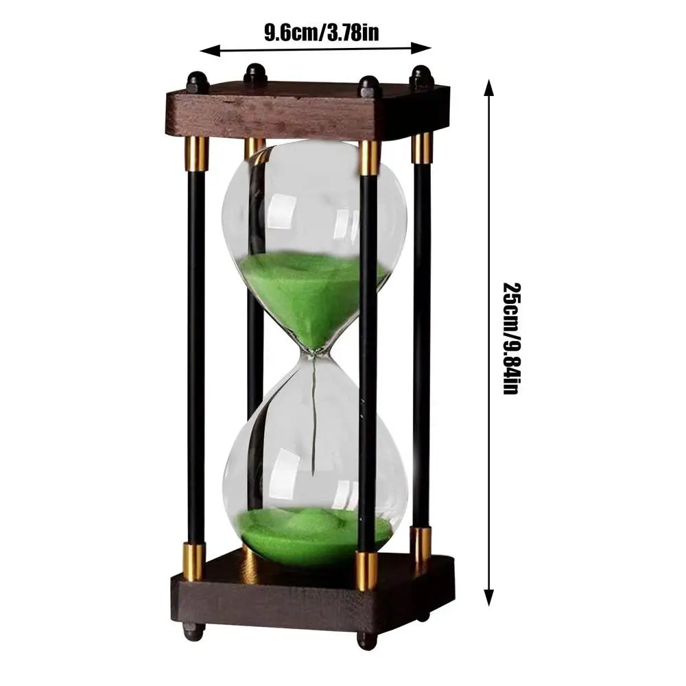 Retro Sanduhr aus Glas – 60 Minuten Borosilikat Timer für Schreibtisch Dekor, Spiele & Unterricht Kaufschwan® Grün
