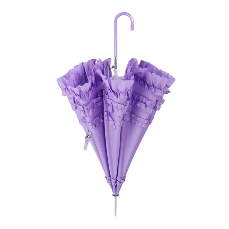 Leichter Sommer & Regen Spitzen Schirm – Sommer Lolita Spitzen-Parasol – Femininer Damen Sonnenschirm, Niedlicher Haushalts-Schirm für Sonne & Stil Kaufschwan®