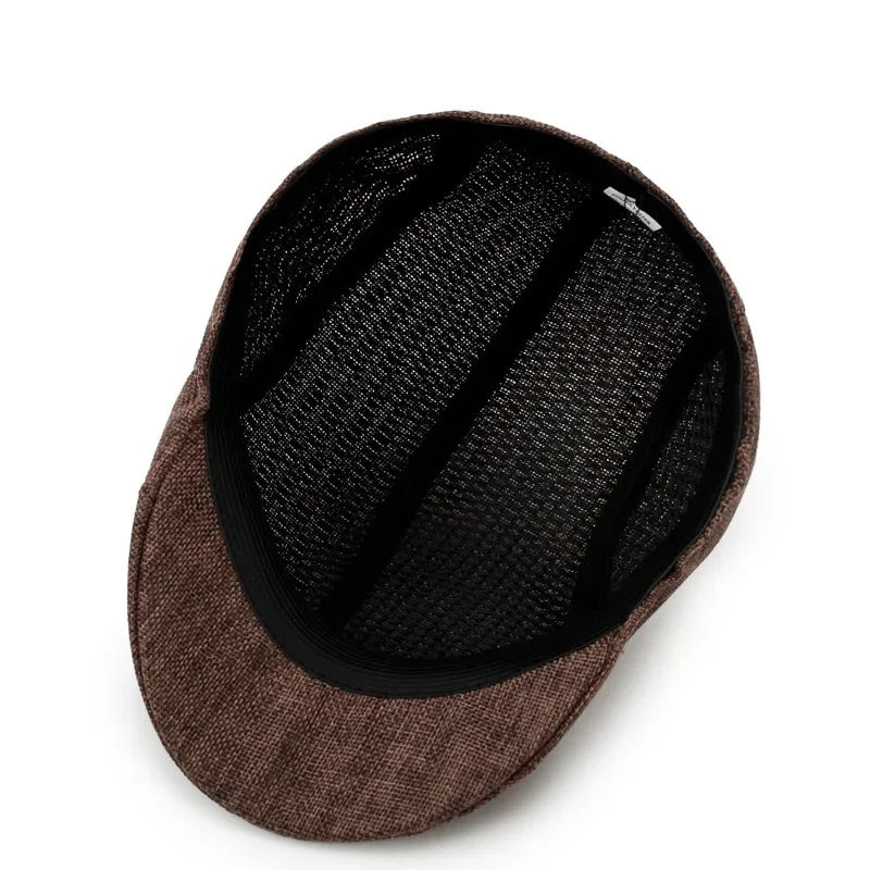Herren Baumwoll-Leinen Barett Baseballcap | Frühling & Herbst Britische Retro Cap | Atmungsaktive Maler Kappe Mode Accessoire Kaufschwan®