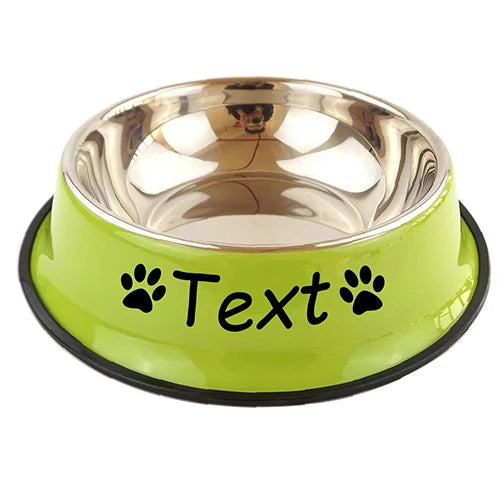 Personalisierter Haustier Futternapf – Edelstahl Schüssel mit Wunschname für Hunde & Katzen Kaufschwan® Grün 15cm