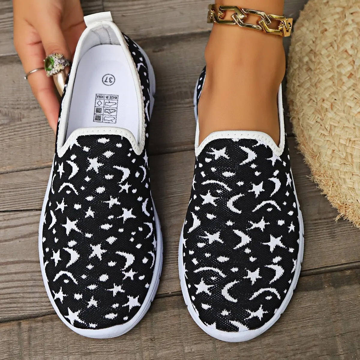 Damen Sportschuhe mit Flacher Sohle – Frühling Runde Zehenform | Bequeme Designer Vulcanized Sneaker für Outdoor & Alltag Kaufschwan® Weiß 36