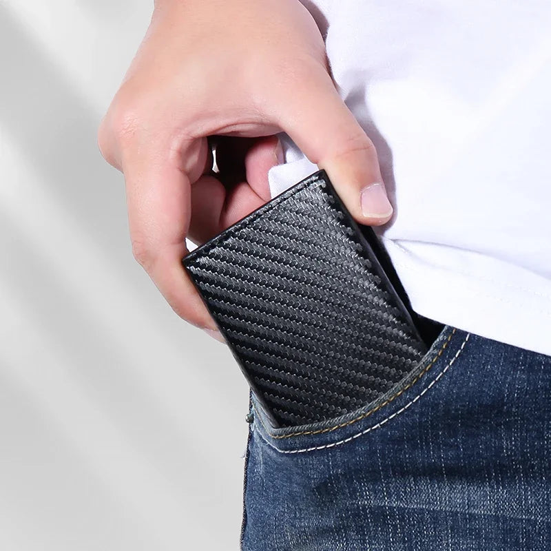 RFID Kartenhalter Herren Metall Slim – Anti-Diebstahl Wallet mit Magnetverschluss & Münzfach Kaufschwan®
