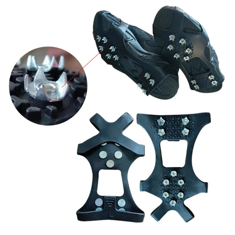 5/8-Zacken Eis Krallen Schuhüberzüge – Anti-Rutsch Spikes für Schuhe | Outdoor Wandern & Bergsteigen Schnee Steigeisen Kaufschwan®