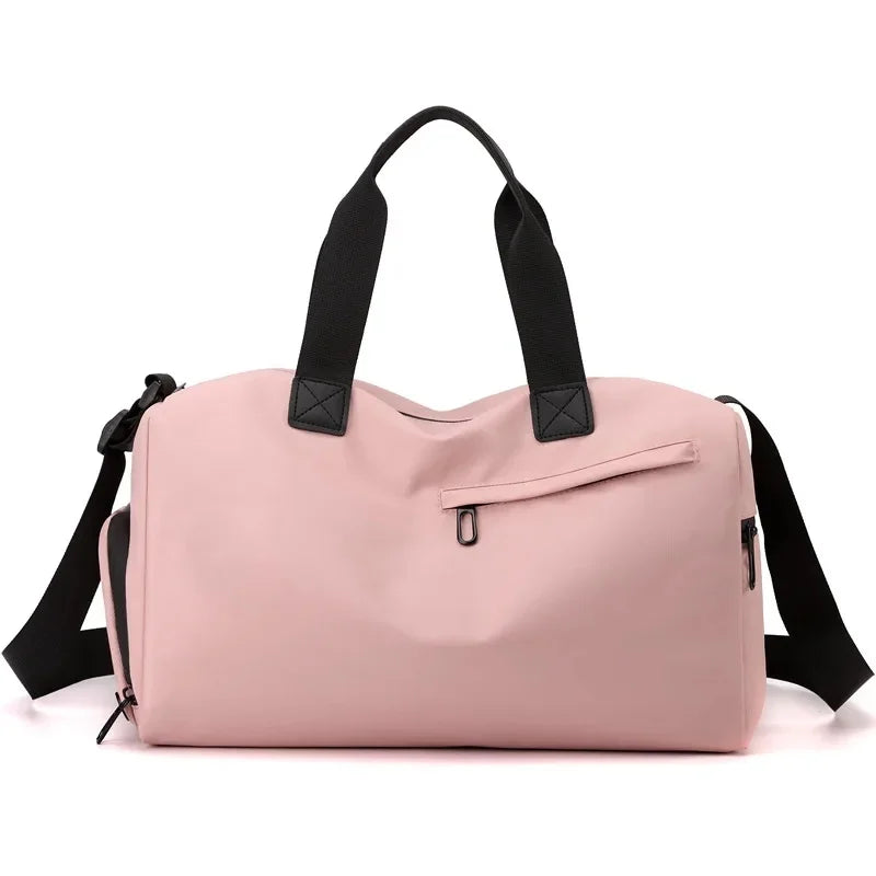 Große Reisetasche/Sporttasche – Wasserdichte Yoga Tasche mit Trocken- & Nassfach | Outdoor Crossbody Tasche für Kurzreisen Kaufschwan® Rosa