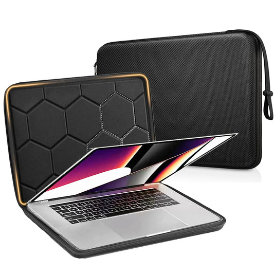 Stoßfeste Wasserdichte Laptop Tasche – EVA Schutzhülle mit Tragegurten für Notebook & Computer Kaufschwan® Schwarz 13-14 Zoll