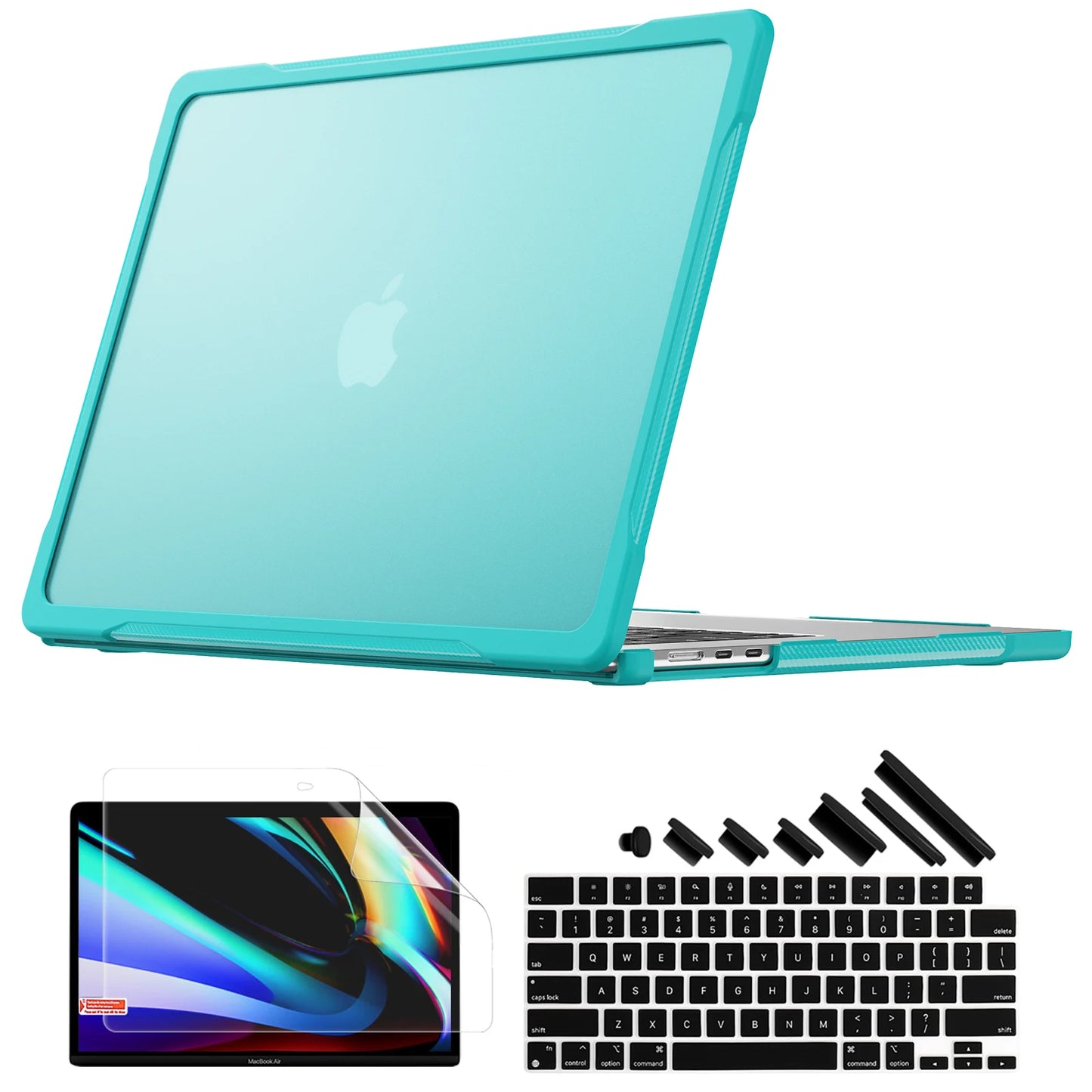 Laptop Hülle für MacBook Air 13.6/15 (M1 M2 M3 M4 2025) & Pro 14/16 – Stoßfeste Anti-Fall Schutzhülle Kaufschwan® Himmelblau Air 13.6 M2 M3 M4 M5