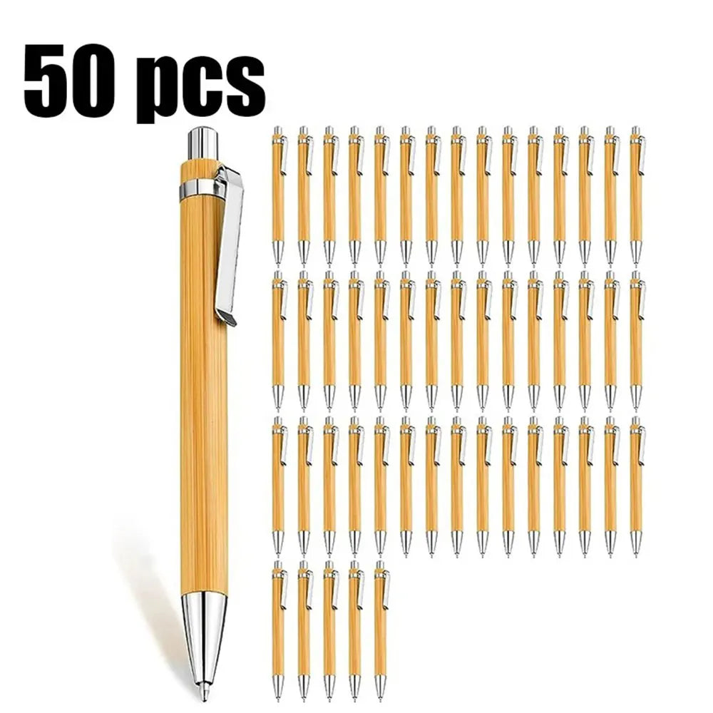 20–200 Stück Bambus-Kugelschreiber mit Gravur – Personalisierter Logo-Stift | Umweltfreundliches Geschenk für Hochzeit, Taufe & Baby-Party Kaufschwan® 50 Stück Ohne Gravur