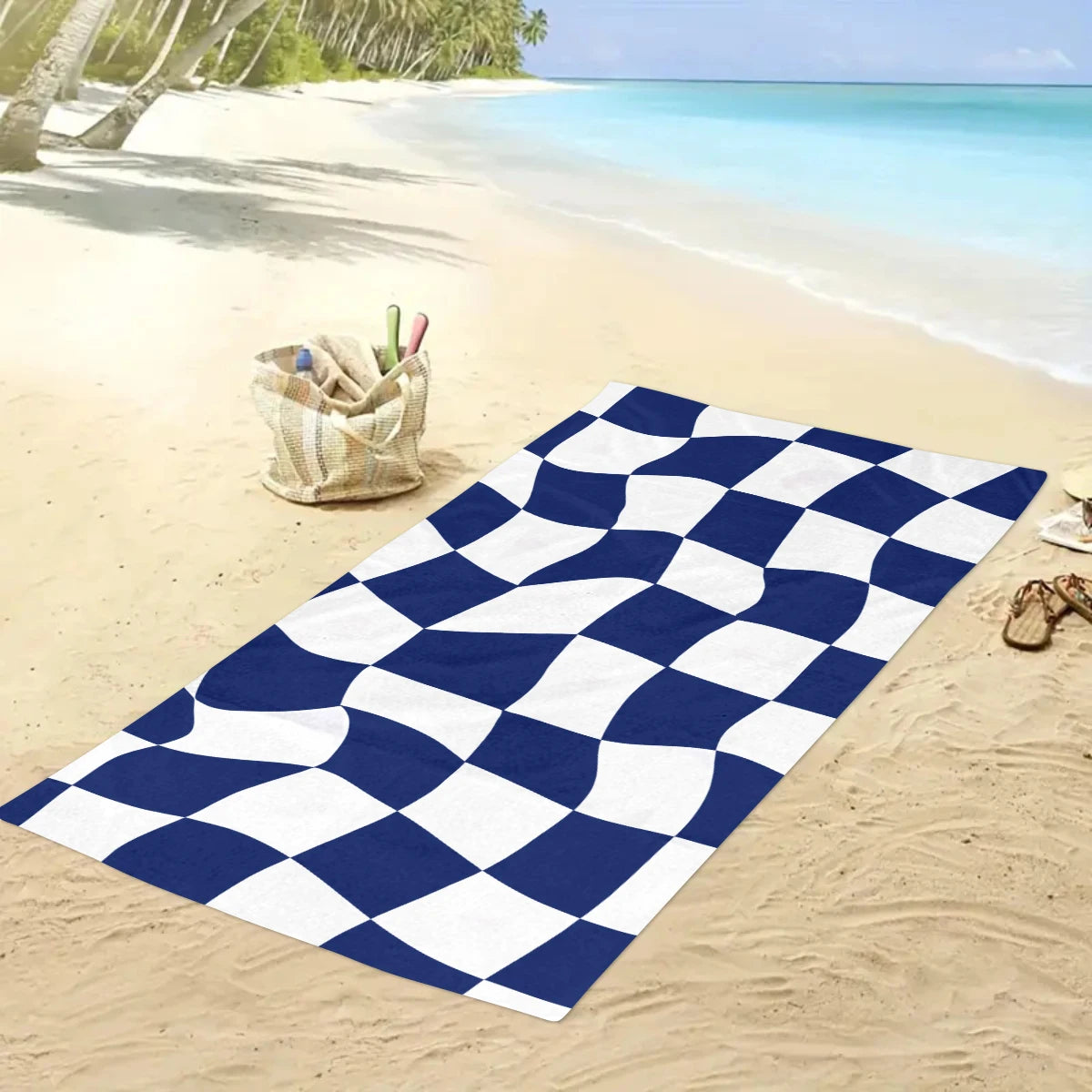 Modisches Kariertes Strandtuch – Schnell Trocknend & Saugfähig | Großes Mikrofaser Handtuch in Mehreren Farben für Strand & Reisen Kaufschwan®