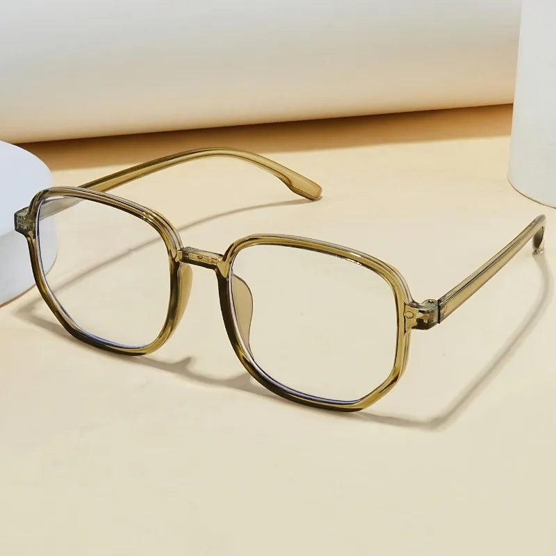 Damenbrille in Jelly-Farbe – Neue Retro-Flache Irreguläre Fassung | Modische Alltags- und Freizeitbrille Kaufschwan®