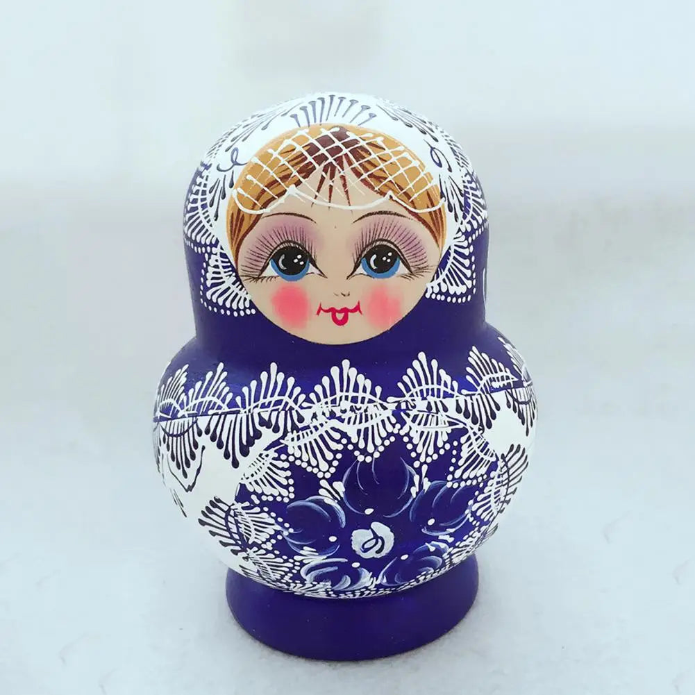 10 Stück Matrjoschka Nestpuppen – Niedliches Russisches Puppen Geschenkset | Traditionelles Holz-Design Kaufschwan®