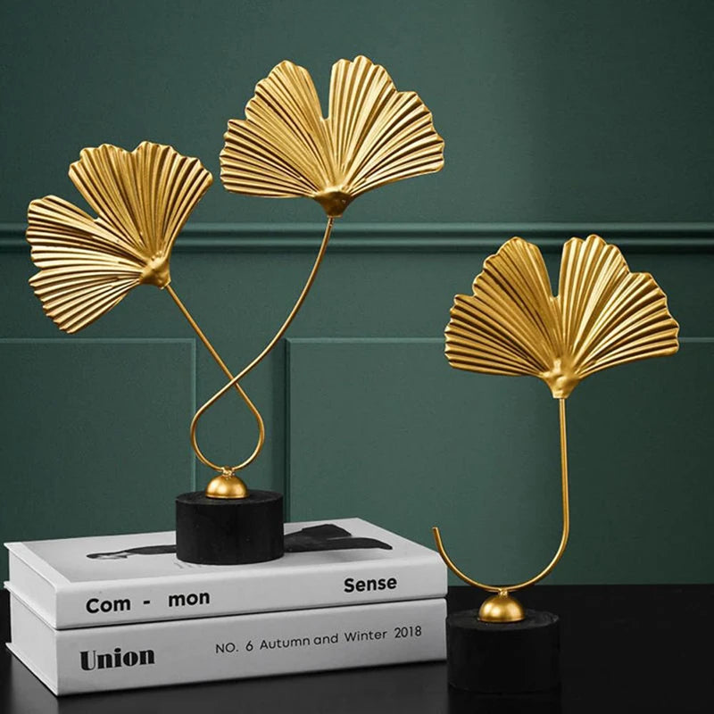 Kreative Ginkgo-Blatt Statue – Schmiedeeiserne Desktop Kunstskulptur als Dekoration und Einzugsgeschenk Kaufschwan®