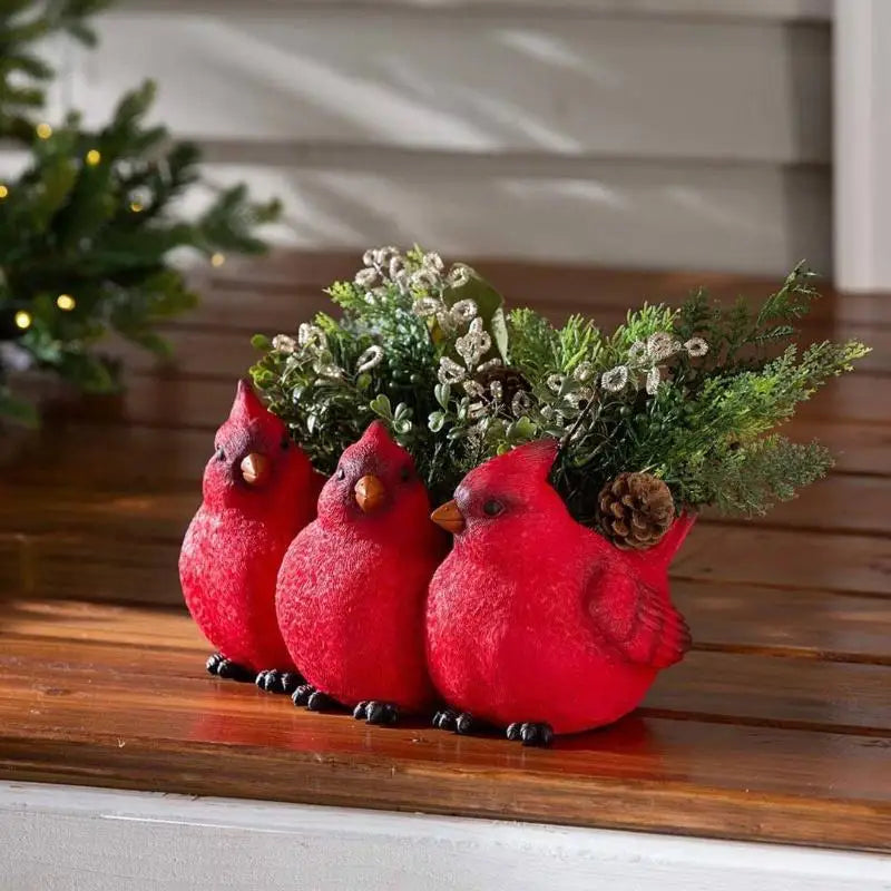 Roter Vögel Blumentopf – Kreativer Tier Sukkulenten Pflanztopf | Vogel Deko Ornament für Zuhause Kaufschwan®