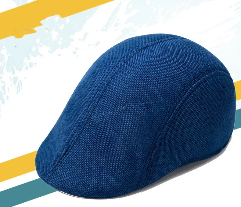 Herren Baumwoll-Leinen Barett Baseballcap | Frühling & Herbst Britische Retro Cap | Atmungsaktive Maler Kappe Mode Accessoire Kaufschwan®