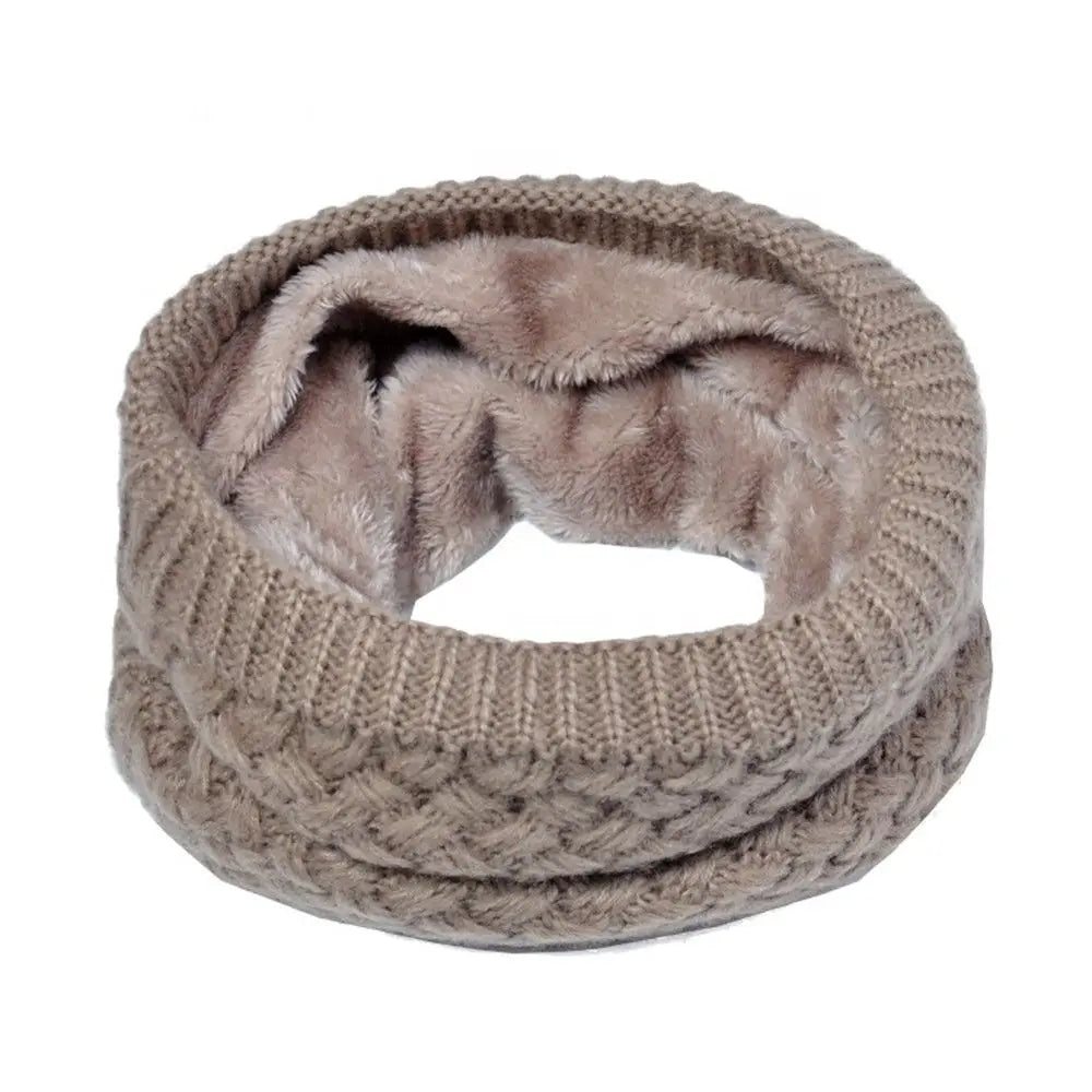 Bequemer Weicher Halswärmer – Dickes Thermo Schlauchtuch für Herbst & Winter | Gestrickter Wärmeschal Neckerchief Kaufschwan® Braun