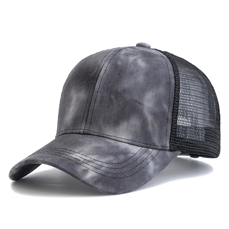Wolken Design Baseballcap | Tie-Dye Baseballkappe | Streetwear Trucker Baseballcap Kaufschwan® Schwarz 56cm-60cm