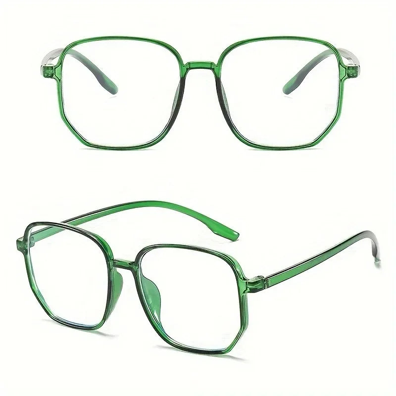 Damenbrille in Jelly-Farbe – Neue Retro-Flache Irreguläre Fassung | Modische Alltags- und Freizeitbrille Kaufschwan®