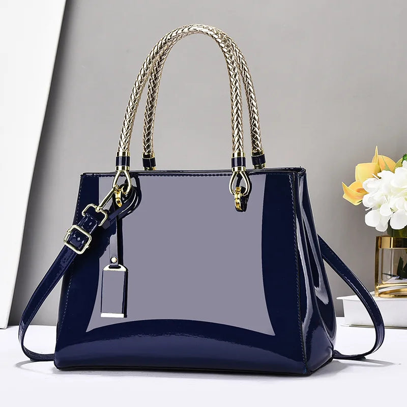 Modische Damen Satchel Handtasche – Neuer Street Trend Leder Crossbody & Schultertasche mit Reißverschluss und Großem Fassungsvermögen Kaufschwan® Blau