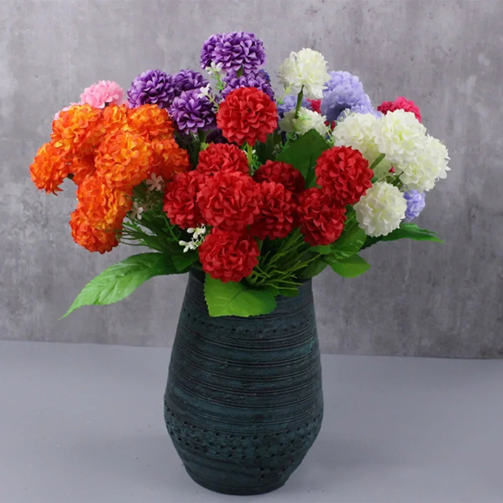Mehrfarbige Künstliche Seidenhortensien – Kleiner Blumenstrauß für Hochzeit, Weihnachten, Party & DIY Wohnungsdekoration Kaufschwan®