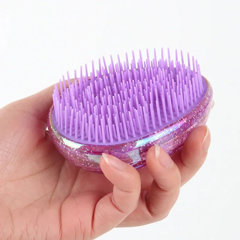 Kleiner Tragbarer Ei-Kamm – Sternenhimmel Design | Antiverknotungs-Haarbürste für Kinder, Reisen & Edge-Styling Kaufschwan®