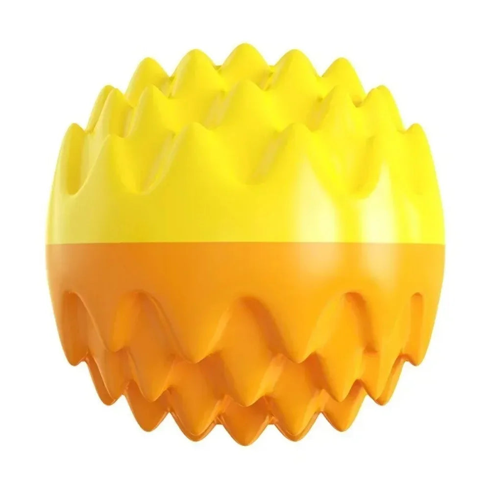 Quietschender Hundeball – Weicher Bissfester Kauspielball für Hunde Kaufschwan® Gelb-Orange