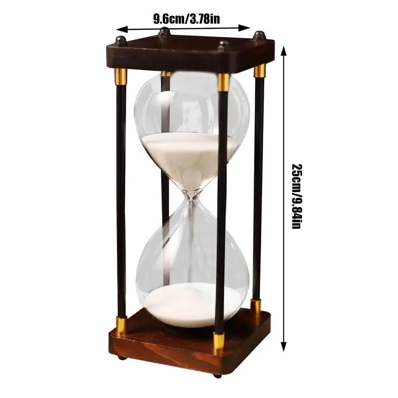 Retro Sanduhr aus Glas – 60 Minuten Borosilikat Timer für Schreibtisch Dekor, Spiele & Unterricht Kaufschwan®