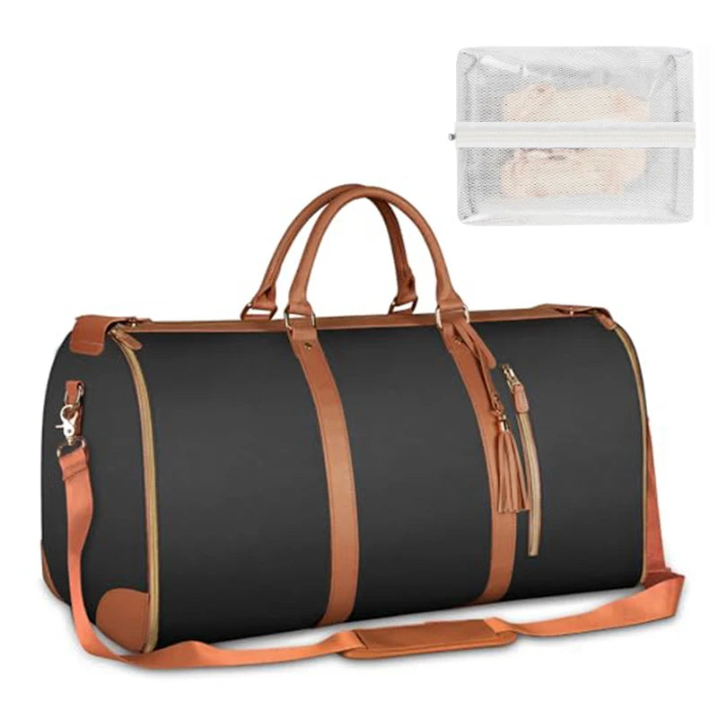 Faltbare Damen Reisetasche – Große PU Leder Carry-on Kleidungstasche | Damen Business Reise Duffel Bag Kaufschwan®