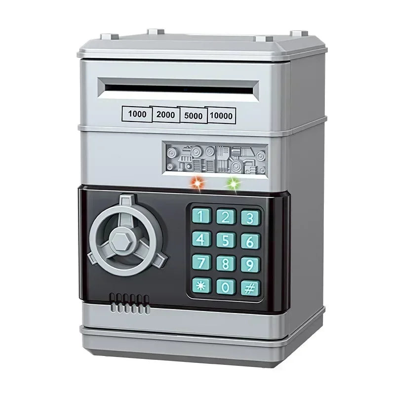 Elektronische Spardose Mini Safe – Sparbox mit Passwort und Münzfunktion Kaufschwan® Silber
