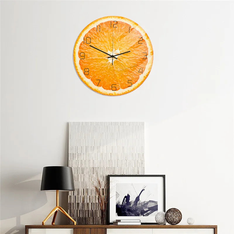 Zitrus Früchte Wanduhr – Leise Quarz Küchen Deko Uhr Kaufschwan®